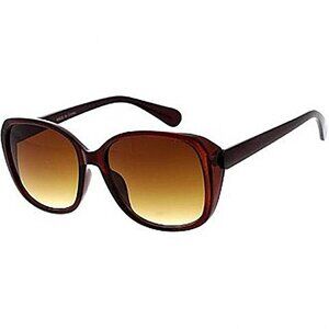 ROUNDED EDGE SUNGLASSES IN BROWN